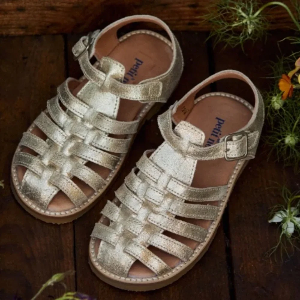 Petit Nord Braided Sandel in Goldie 32